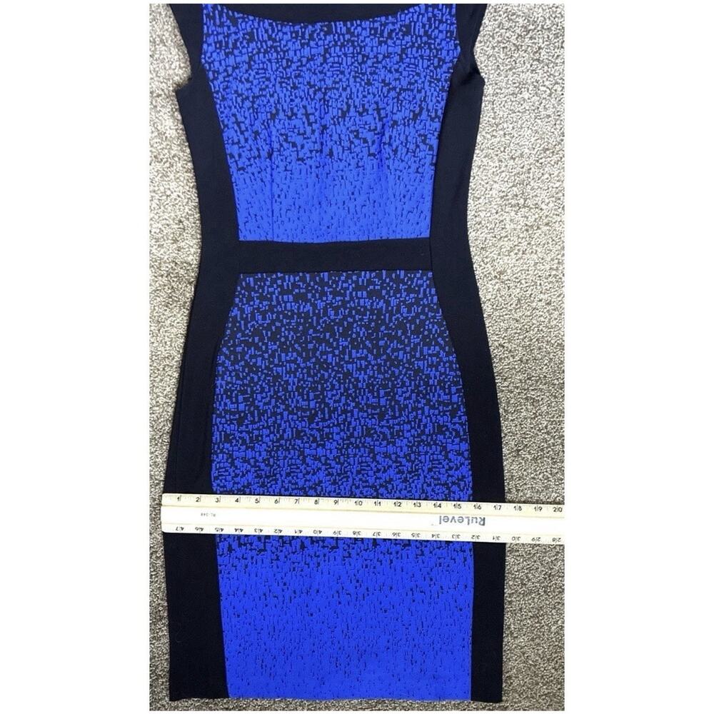 Joseph Ribkoff Blue Black Sheath Dress Structured Bodycon Career Chic Sz 4 - Picture 10 of 10